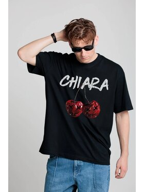 Chiara Wear Chiara Wear T-Shirt T-shirt bawełna z recyklingu oversize CHERYY Czarny Oversize