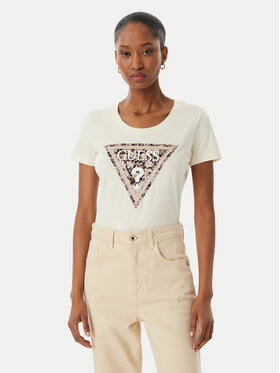 Guess Guess Tricou W6RI32 J1314 Écru Regular Fit
