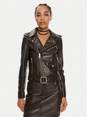 PINKO Pinko Μπουφάν δερμάτινο Costa Rica 103897 A21L Καφέ Regular Fit