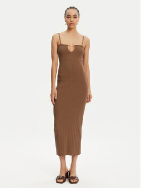 JACQUEMUS JACQUEMUS Sukienka dzianinowa 24E241KN358-2355 Brązowy Regular Fit