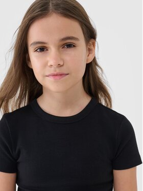 4F 4F T-Shirt 4FJWSS25TTSHF1852-20S Czarny Slim Fit