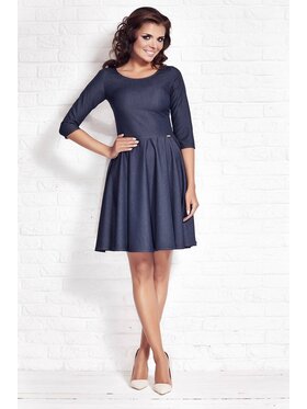 Awama Awama Sukienka codzienna A076 Granatowy Basic Fit