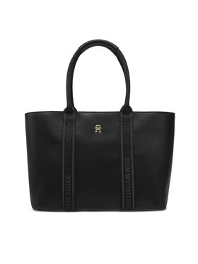 Tommy Hilfiger Tommy Hilfiger Torebka Th Logotape Tote AW0AW17198 Czarny