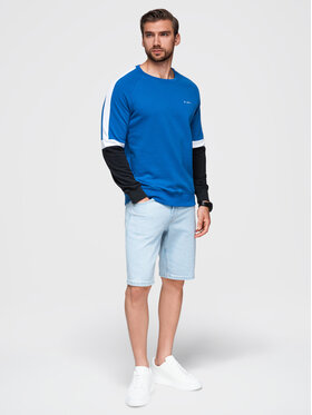 Ombre Ombre Mikina OM-SSNZ-22FW-003 Modrá Regular Fit