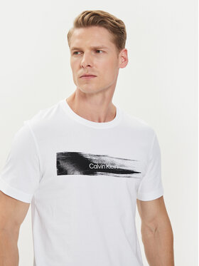 Calvin Klein T-shirt Brush Logo K10K113113 Bijela Regular Fit