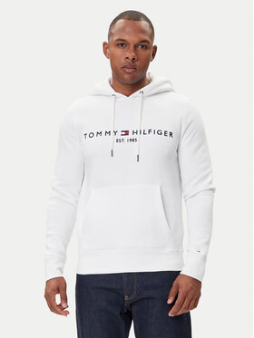 Tommy Hilfiger Tommy Hilfiger Džemperis ar kapuci Logo MW0MW11599 Balts Regular Fit