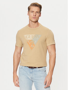 Guess Guess Tričko M5RI14 J1314 Béžová Slim Fit