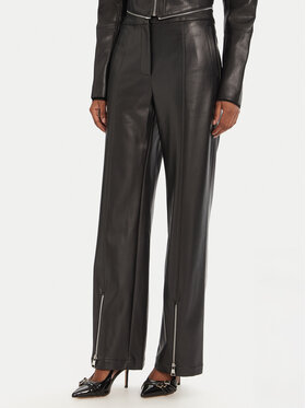 KARL LAGERFELD KARL LAGERFELD Hose aus Kunstleder A3W10091 Schwarz Straight Fit