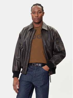 HUGO HUGO Bőrkabát Laviat 50541865 Barna Regular Fit