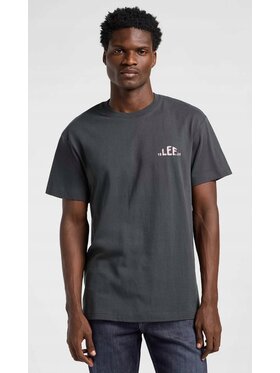 Lee Lee T-Shirt Regular Logo Tee Czarny Regular Fit