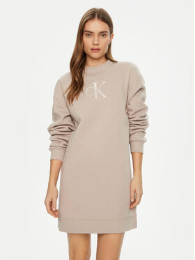 Calvin Klein Jeans Calvin Klein Jeans Плетена рокля J20J224834 Бежов Relaxed Fit