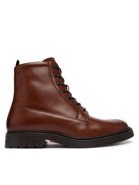 Tommy Hilfiger Tommy Hilfiger Trzewiki Corporate Casual Lth Boot FM0FM06174 Brązowy