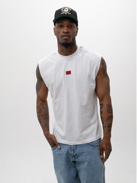 Jigga Wear Jigga Wear Bezrękawnik BEZRĘKAWNIK Tank Top Męski BAWEŁNIANY Koszulka Bez Rękawów Męska Biała Jigga XL Biały Regular Fit