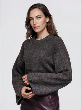 Ombre Ombre Svetr OW-SW-E0062 Hnědá Relaxed Fit