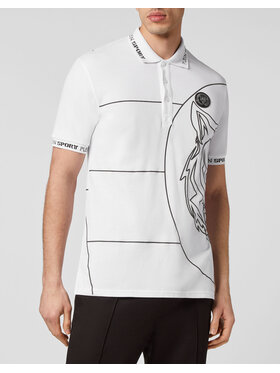 Plein Sport Plein Sport Polokošeľa 569 Biela Slim Fit