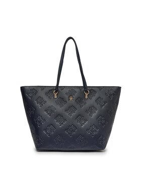 Tommy Hilfiger Tommy Hilfiger Kabelka Th Refined Tote Mono AW0AW15726 Tmavomodrá