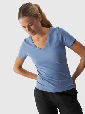4F 4F T-Shirt 4FAW24TTSHF1649-32S Niebieski Slim Fit