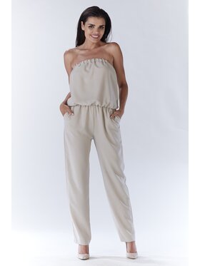 Awama Awama Kombinezon A182 Beżowy Basic Fit