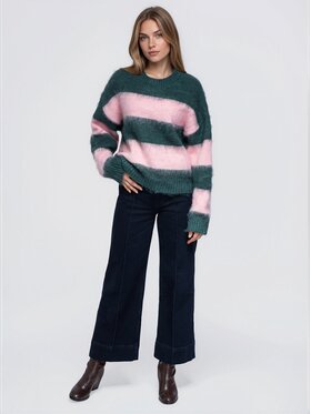 Ombre Ombre Sweter OW-SW-E0073 Zielony Oversize