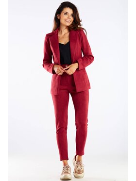 Awama Awama Spodnie damskie A461 Bordowy Basic Fit