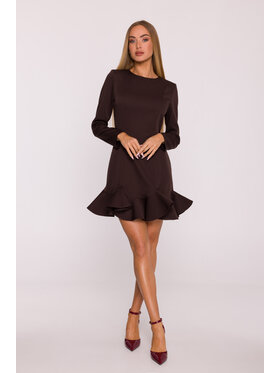 Made of Emotion Made of Emotion Sukienka letnia M880 Brązowy Modern Fit