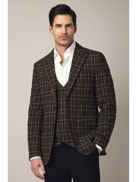 Lancerto Lancerto Marynarka Erice MA131225000022 Brązowy Slim Fit