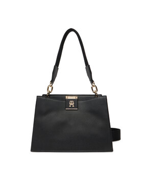 Tommy Hilfiger Tommy Hilfiger Дамска чанта Th Her Med Satchel AW0AW17722 Черен