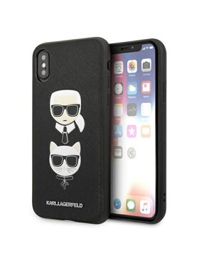 KARL LAGERFELD KARL LAGERFELD Etui na telefon Saffiano Karl & Choupette Heads Czarny