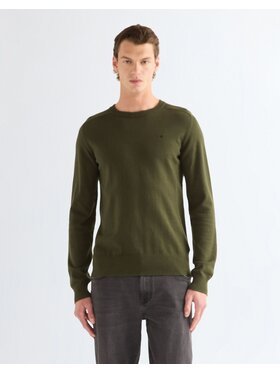 Wrangler Wrangler Sweter CREW NECK KNIT Zielony Regular Fit