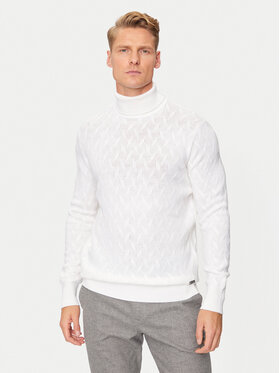 KARL LAGERFELD KARL LAGERFELD Golf 655020 544399 Biały Regular Fit