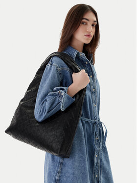 Calvin Klein Calvin Klein Handtasche Emblem Aop Puffer Lg Shoulder Ba LV04F3199G Schwarz