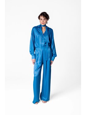 LE POSSÉ LE POSSÉ Pantaloni di tessuto SS Blu Regular Fit