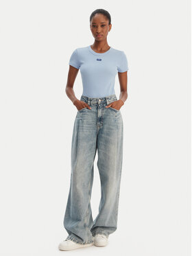 HUGO HUGO Majica Easy 50523924 Svetlo modra Slim Fit