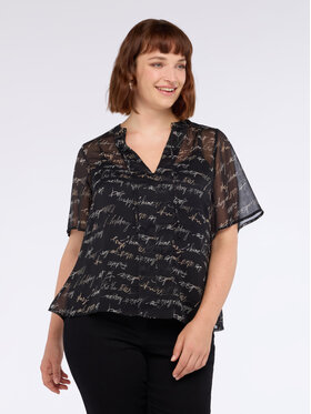 Fiorella Rubino Fiorella Rubino Bluzka 2006T002380N0Z3 Czarny Regular Fit