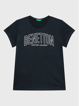 United Colors Of Benetton United Colors Of Benetton Тишърт 3096C10C8 Черен Regular Fit