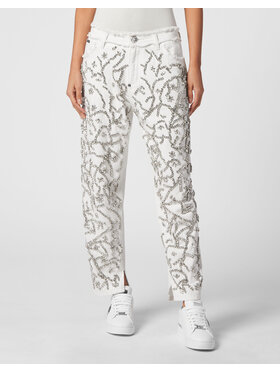 PHILIPP PLEIN PHILIPP PLEIN Jeansy 5493 Bílá Mom Fit