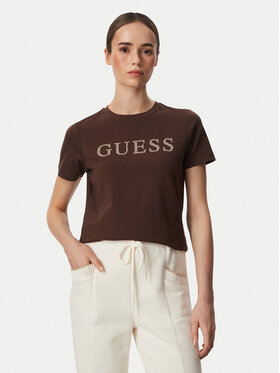 Guess Guess T-Shirt V6RI20 J1314 Brązowy Regular Fit