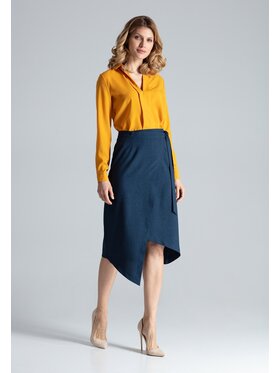 FIGL FIGL Spódnica midi M629 Granatowy Straight Fit