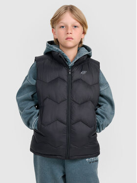 4F 4F Kamizelka OUTERWEAR Czarny Regular Fit