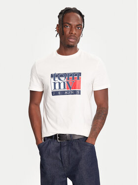 Tommy Jeans Tommy Jeans Majica DM0DM21977 Bela Regular Fit