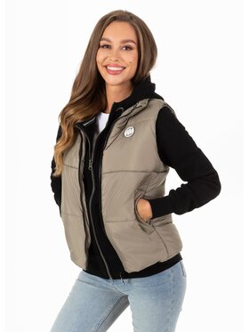 PITBULL PITBULL Kamizelka Bezrękawnik damski Orilla XL Beżowy Regular Fit