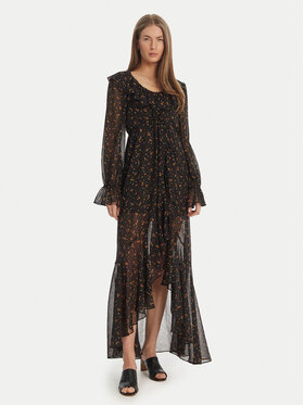 For Love & Lemons For Love & Lemons Pólóés hétköznapi ruha szett Juliana CD2274 Fekete Regular Fit