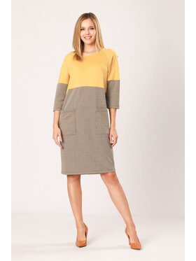 QUIOSQUE QUIOSQUE Sukienka codzienna 4NG012342 Żółty Regular Fit