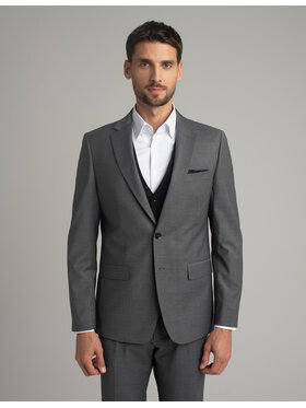 Borgio Borgio Marynarka chiari_sz Szary Slim Fit