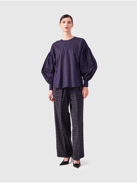 Helene Galwas Helene Galwas Bluzka z bawełny Granatowy Overshirt Fit