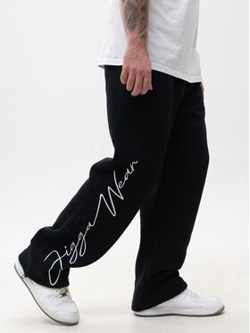 Jigga Wear Jigga Wear Spodnie dresowe Szerokie Spodnie Baggy Męskie Czarne Jigga Written Tag Luźne M Czarny Baggy Fit