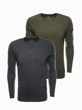 Ombre Ombre Komplet 2 longsleeve Z41 Szary Regular Fit