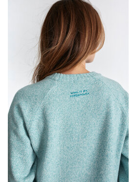 B SIDES B SIDES Sweter SUPERPOWER Niebieski Regular Fit