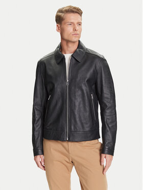 BOSS BOSS Кожено яке H-Mapson4 50543214 Черен Regular Fit