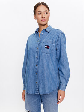 Tommy Jeans Tommy Jeans džinsiniai marškiniai DW0DW16166 Mėlyna Boyfriend Fit